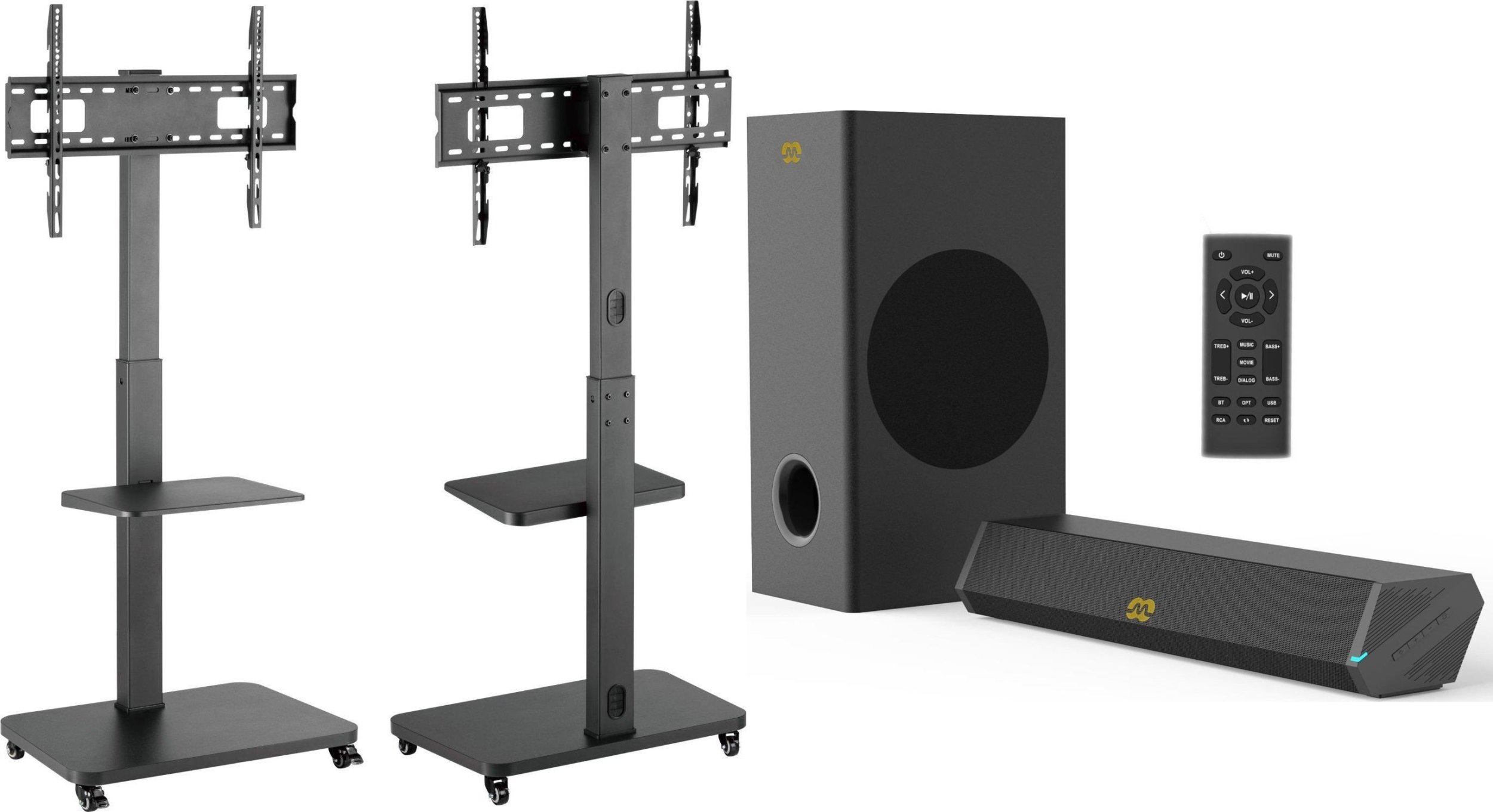 Mozos Mozos MSTV mobilny stojak tv stand do telewizora + Głośniki komputerowe GS-BAR BT