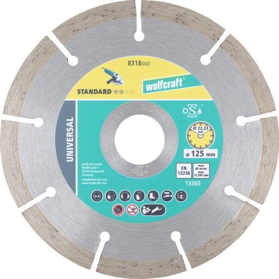 Wolfcraft Tarcza diamentowa 125 do cięcia Solid Uniwersal, wolfcraft