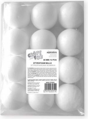 Craft with Fun Bombka styropianowa 80mm, 12 elementów