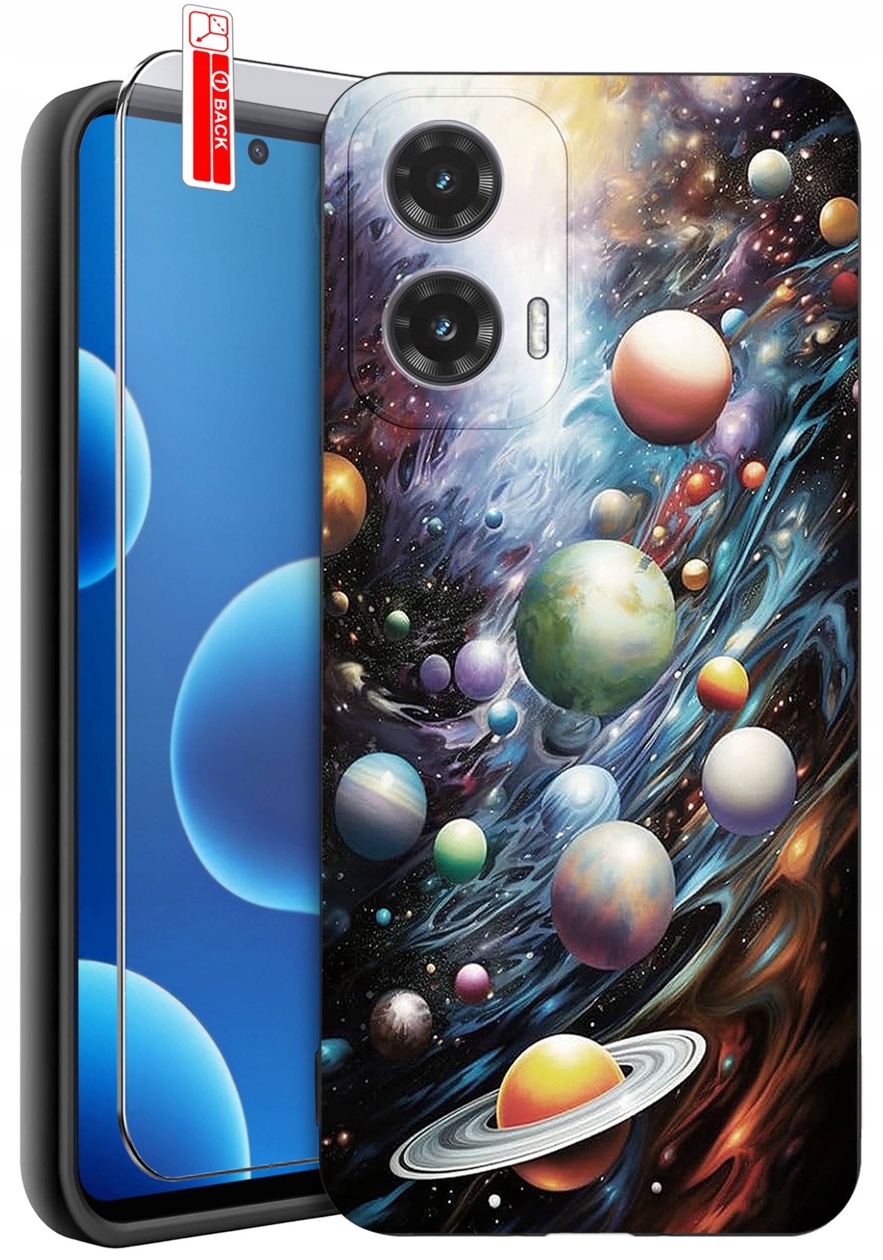 ETUI do Motorola Moto G45 5G | WZORY | SILIKONOWE MATT CASE + SZKŁO 9H