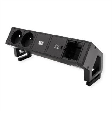 BACHMANN DESK2 2xUTE 1xUSB C 30W 1xCM 0.2m GST18 RAL9005