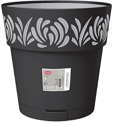 Puku pods ar paliktni Gaia O30x29cm melns 8003507886032