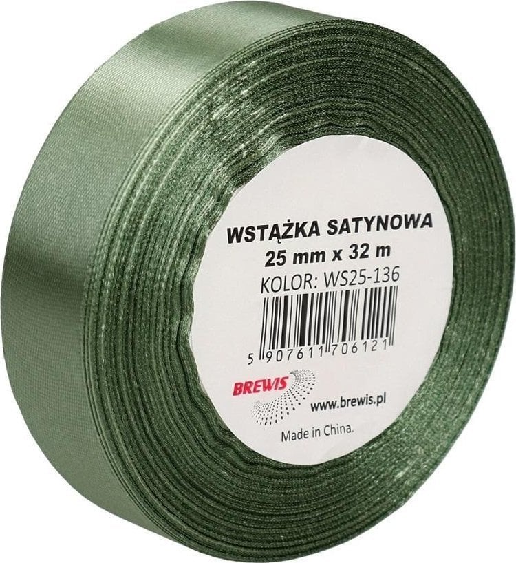 Wstążka satynowa khaki 25mm x 32m
