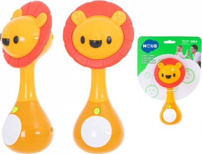 Grzechotka gryzak + dźwięki światełka lew HOLA