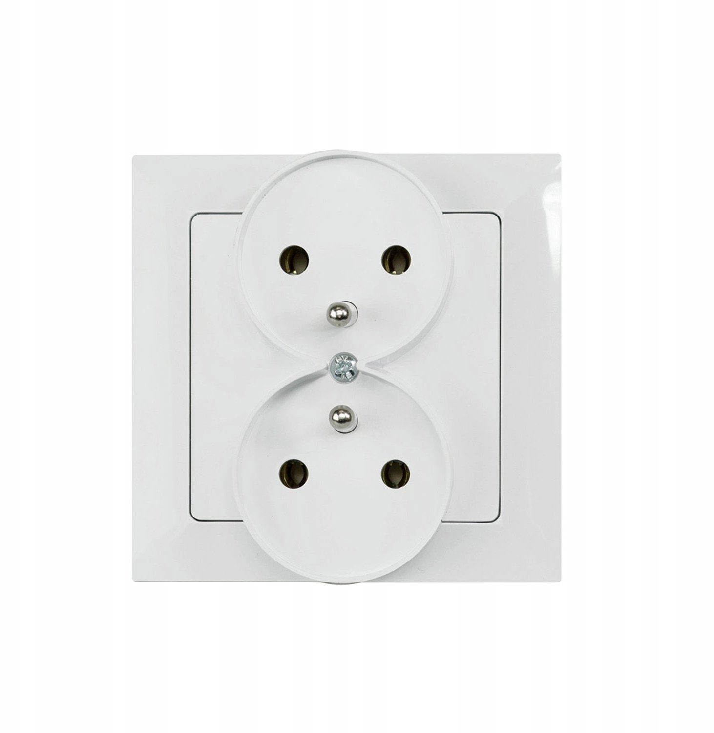 Gniazdo podtynkowe podwójne 2x2p+Z do ramki, Pola białe, 33028