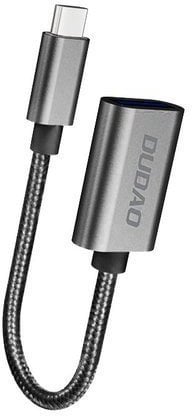 Adapter Dudao L15T OTG przejściówka USB-C / USB-A szary