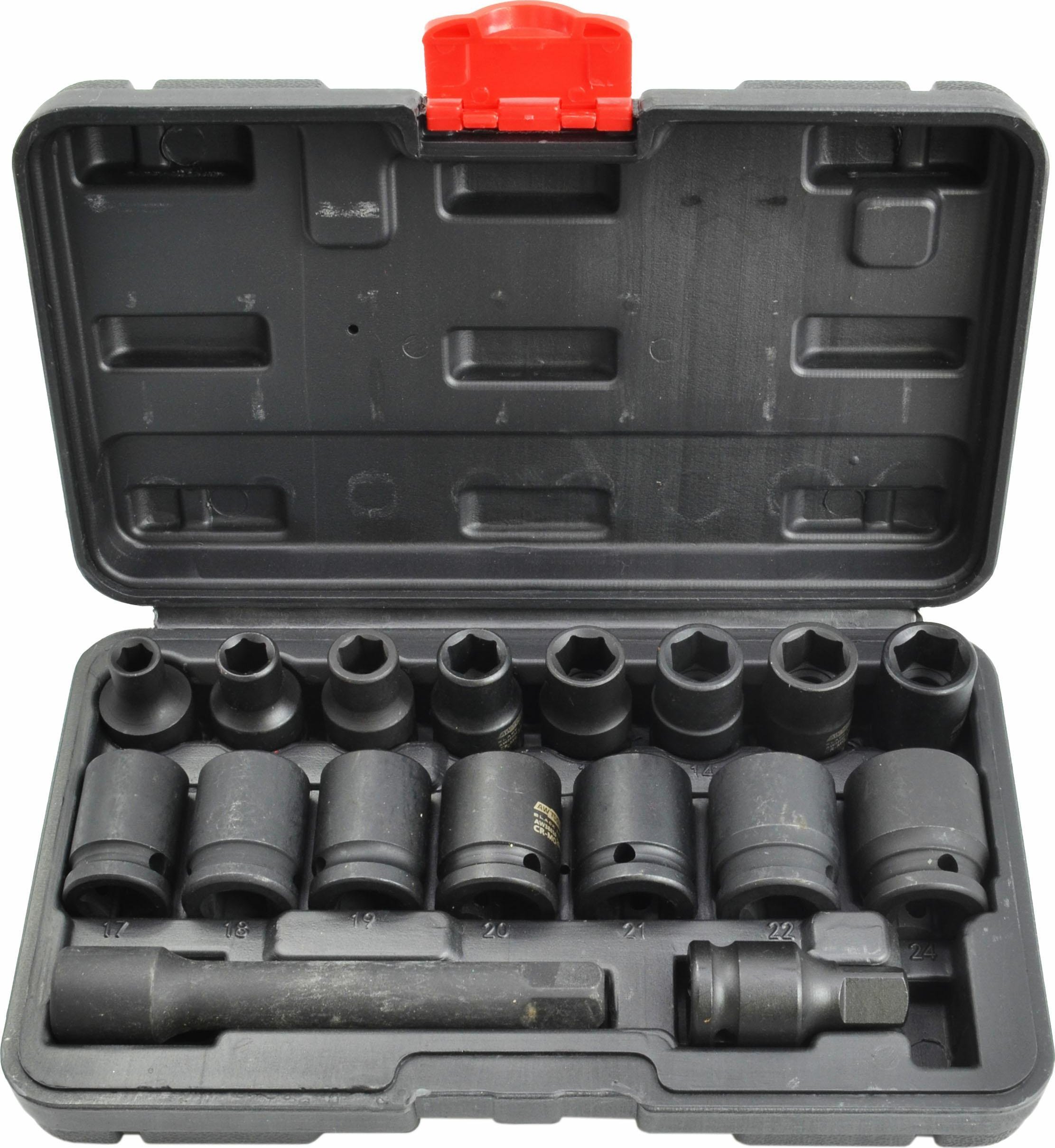 AWTools AWTOOLS ZESTAW NASADEK UDAROWYCH 1/2" 15 elementów