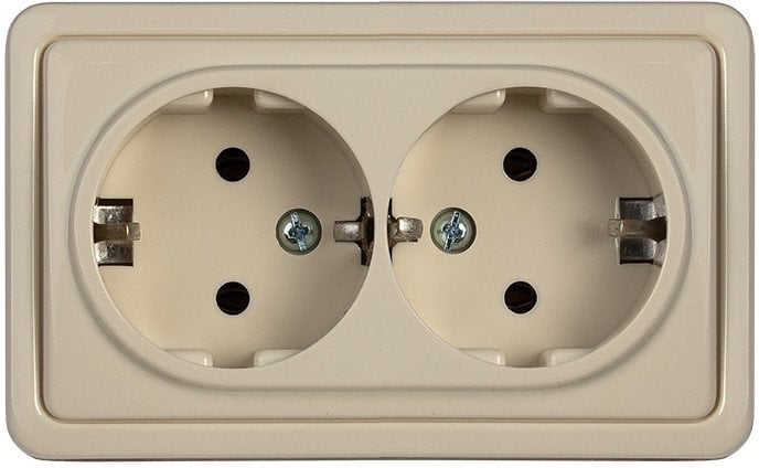 SURFACE MOUNTED DOUBLE SOCKET WITH EARTH