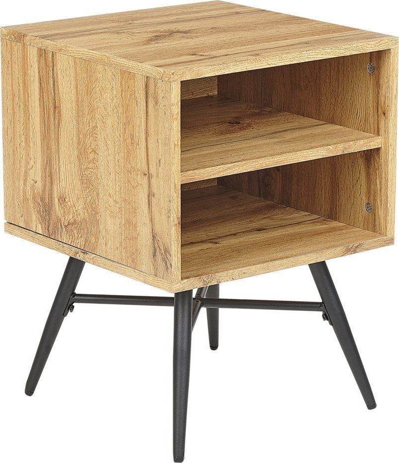 Beliani Szafka nocna jasne drewno LUBOCK