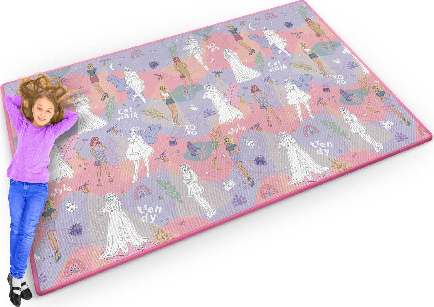 Ricokids Mata piankowa do kolorowania zwijana 200 x 120 x 0,3 cm Ricokids RK-343