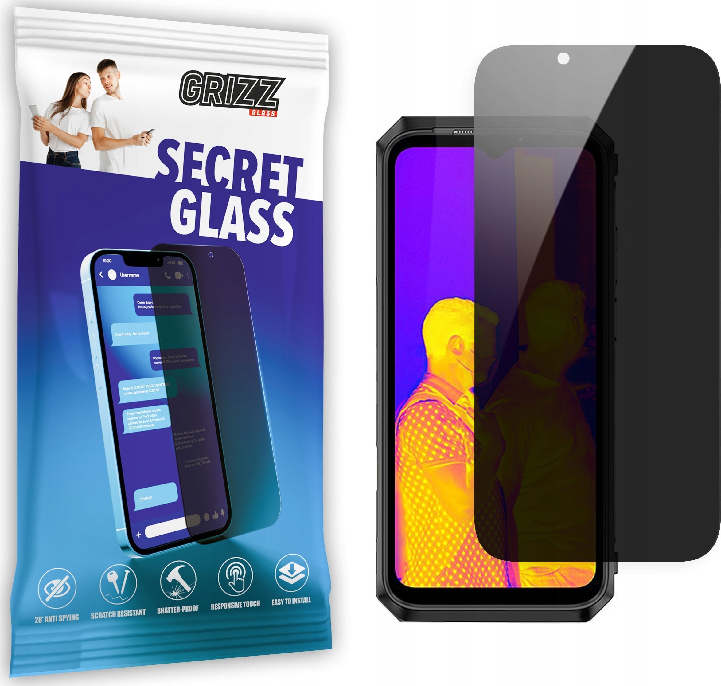 GrizzGlass Szkło prywatyzujące GrizzGlass SecretGlass Ulefone Armor 17
