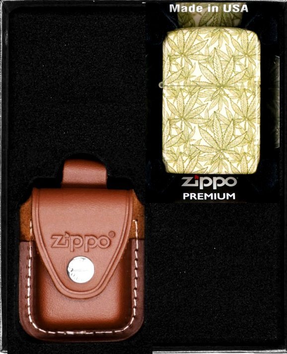 Zestaw ZIPPO Zapalniczka CANNABIS DESIGN Prezentowy No2