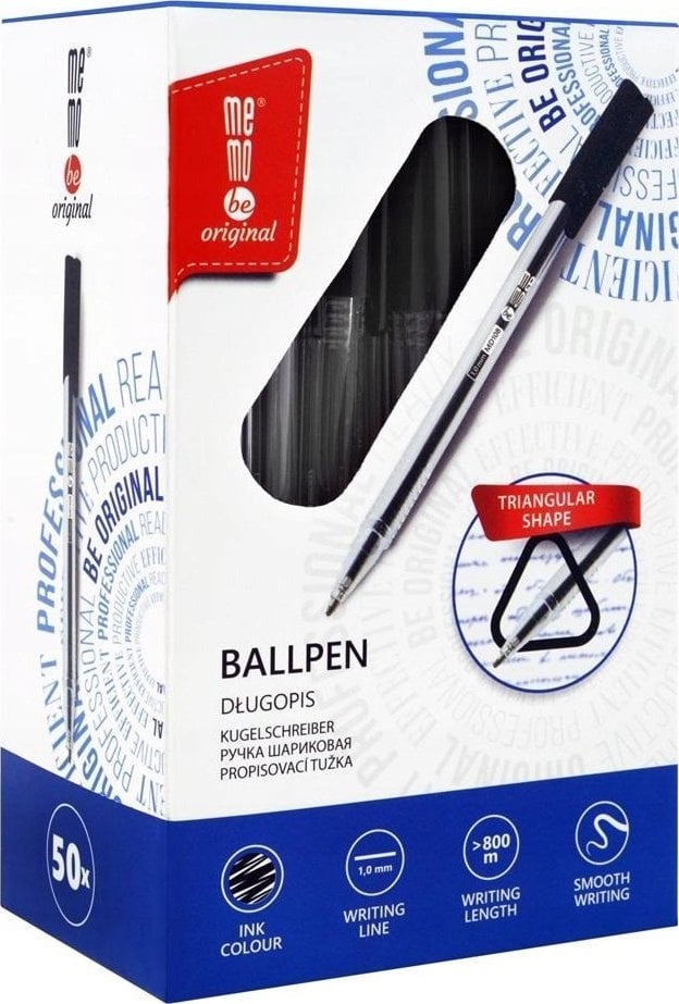 MemoBe Długopis biurowy czarny (50szt) MemoBe