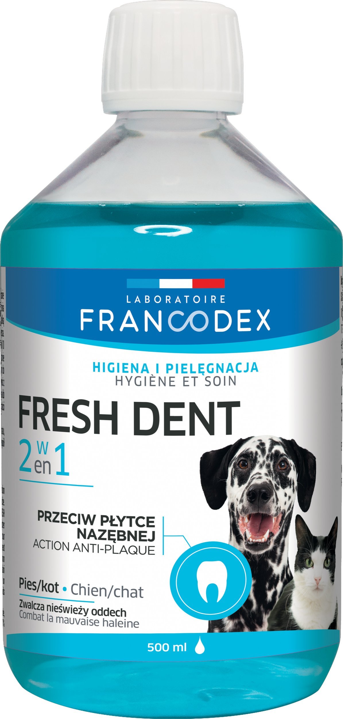 Francodex PL Fresh dent - płyn do higieny jamy ustnej dla psów i kotów 500 ml