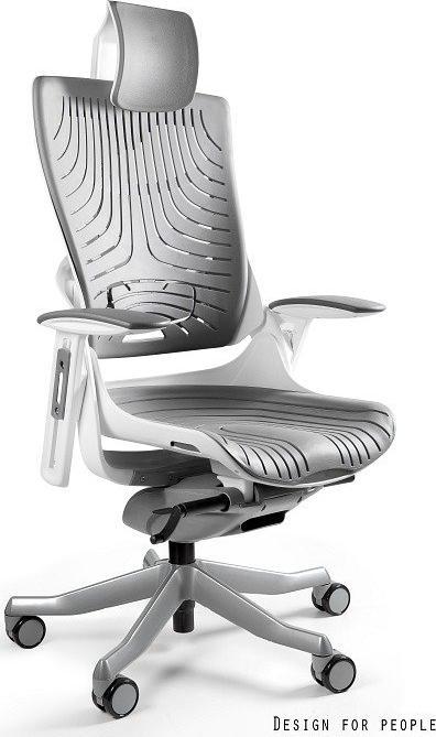 Krzesło biurowe Unique Fotel biurowy WAU 2 biały/szary elastomer