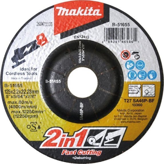 Makita TARCZA SZLIFIERSKO/TNĄCA 125*2,2*22MM 2W1