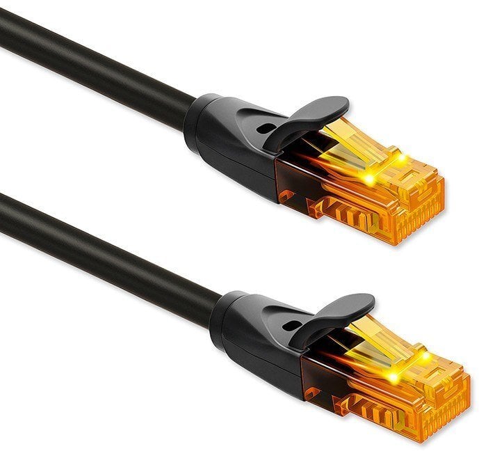 Qoltec Kabel Patchcord UTP | CAT6 | 2 x RJ-45 | High speed 1Gb/s | złocone styki | 30m | czarny