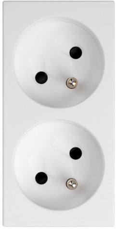 Simon Connect Gniazdo podwójne S500 z uziemieniem 2x230V 16A bez sygnalizacji nożowe czysta biel 50000468-030