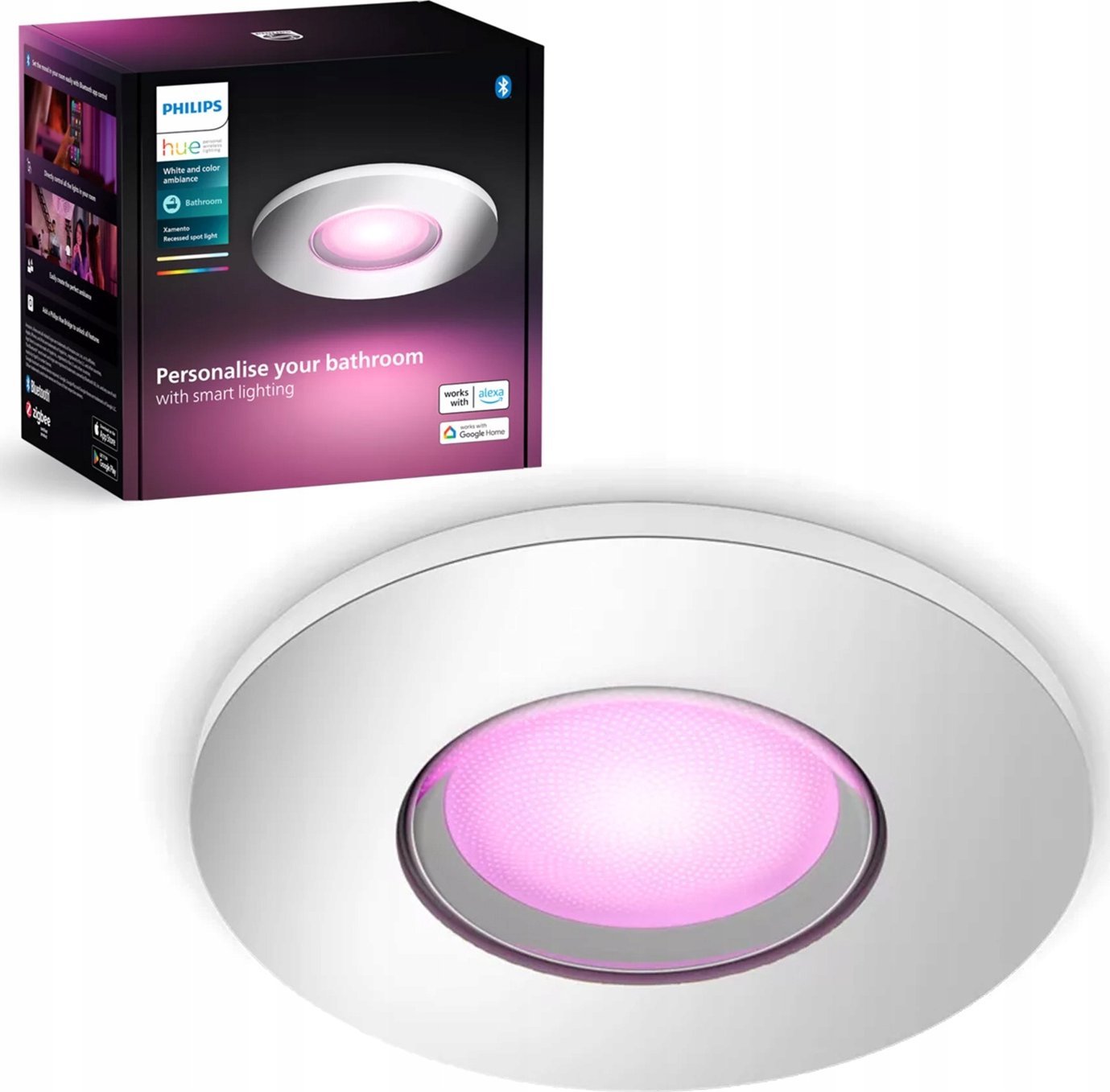 Philips Hue White&Col. Amb. Xamento Einbauspot silber 1x4.2W