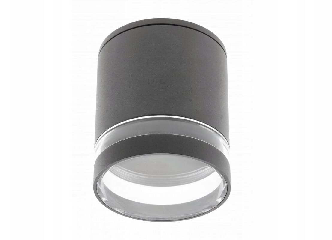 Lampa sufitowa GTV Oprawa sufitowa RIVEN, alum, 102x120, IP54, MAX.35W, okrągły, grafitowy