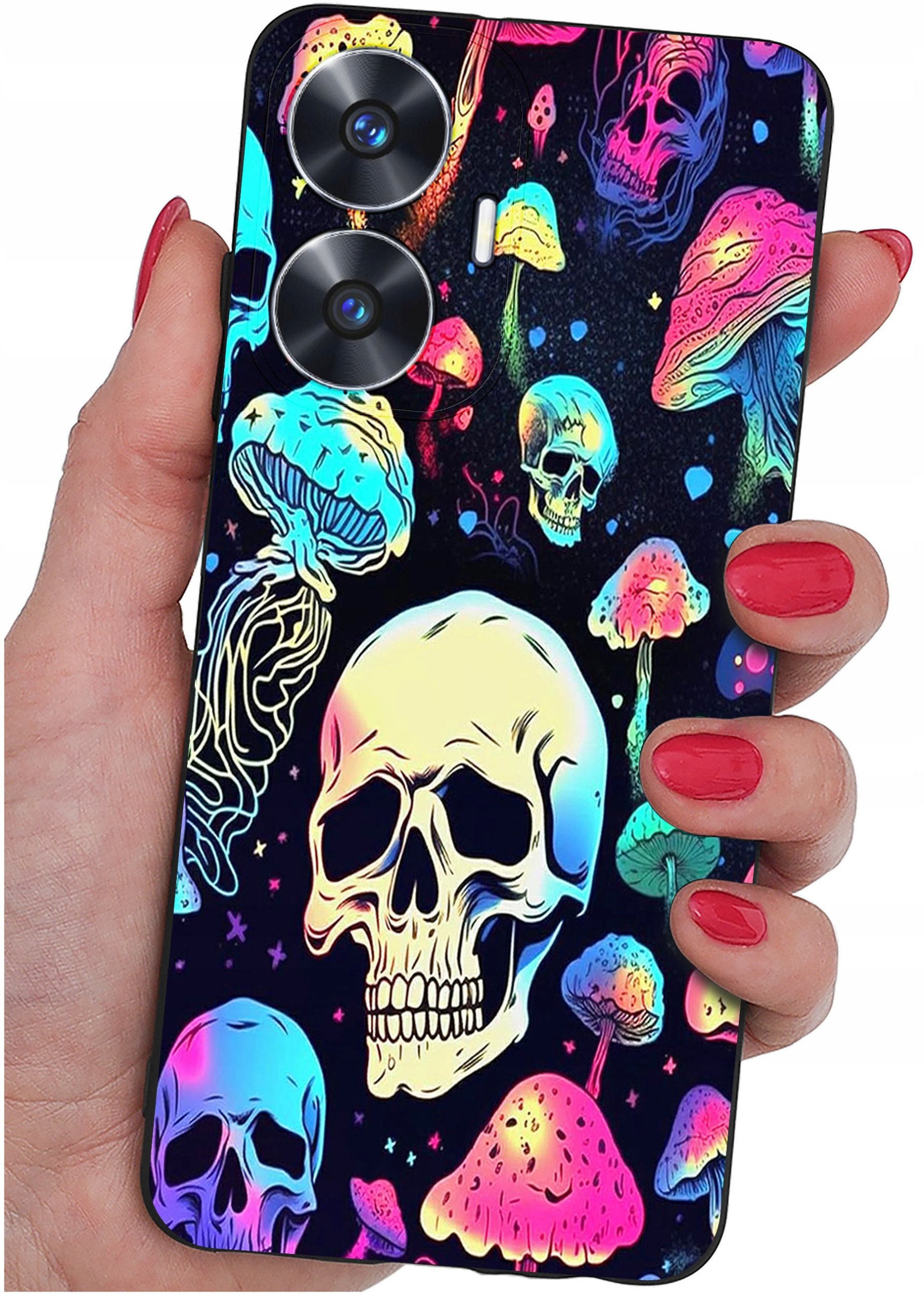 ETUI do Realme C55 WZORY |SILIKONOWE MATT CASE + SZKŁO 9H