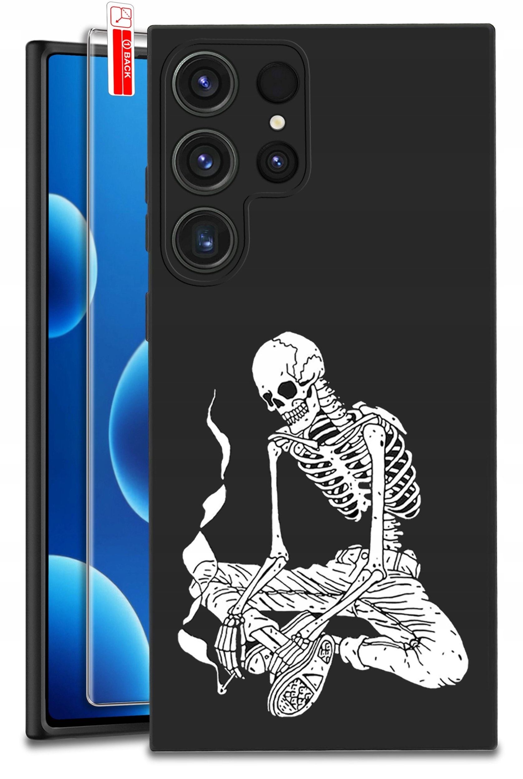 ETUI do Samsung Galaxy S25 Ultra WZORY | SILIKONOWE MATT CASE + SZKŁO 9H