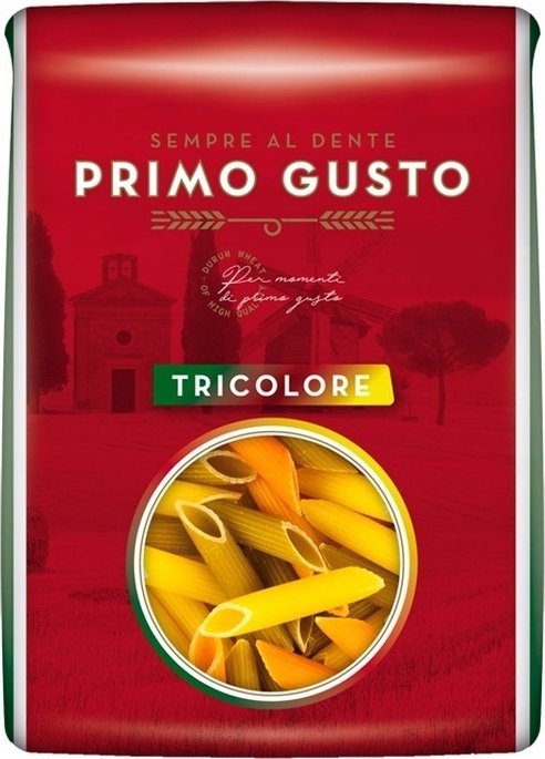 Primo Gusto Primo Gusto Makaron trójkolorowy rurka skośna 500 g