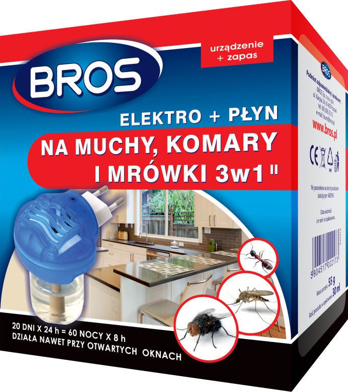 Bros Elektro + płyn na muchy, komary i mrówki