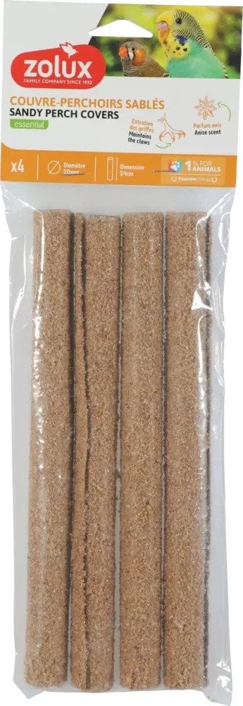 ZOLUX Nakładki ścierne na żerdki dla ptaka 2/24 cm x4