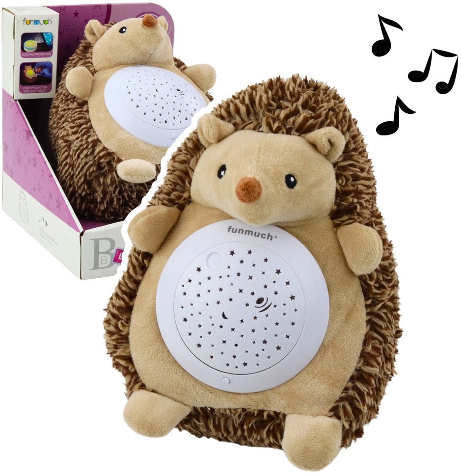 Pluszowy Jeż Usypiająca Przytulanka Światło Dźwięk Brązowy