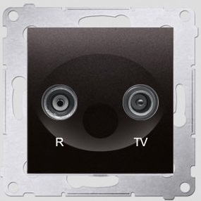 Kontakt-Simon Gniazdo antenowe SIMON54 RTV 1dB końcowe antracyt - DAK.01/48