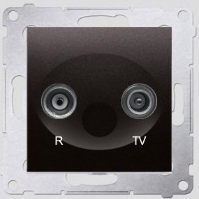 Kontakt-Simon Gniazdo antenowe SIMON54 RTV 1dB końcowe antracyt - DAK.01/48