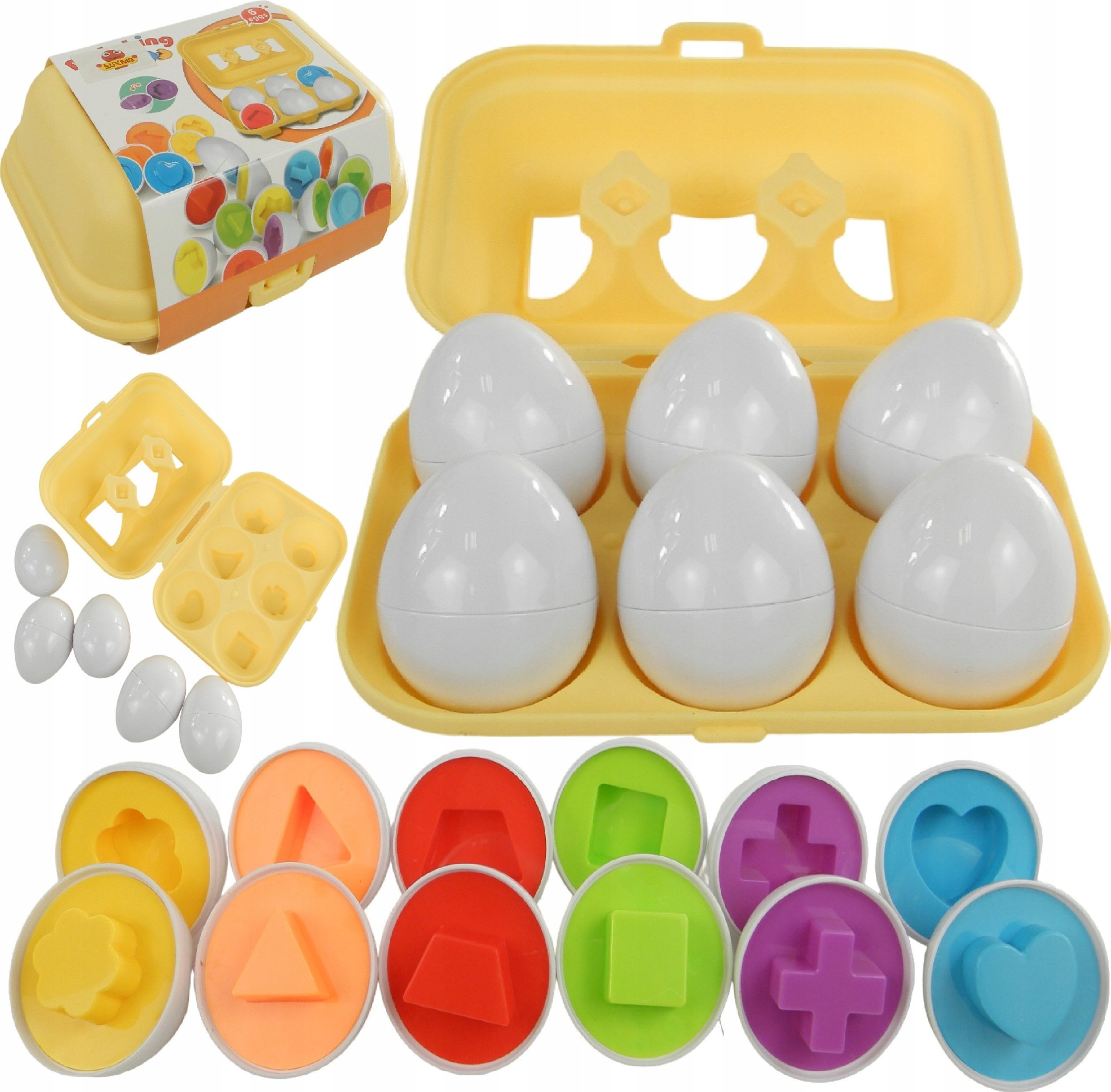 Układanka sorter jajka Montessori kolory DF24A