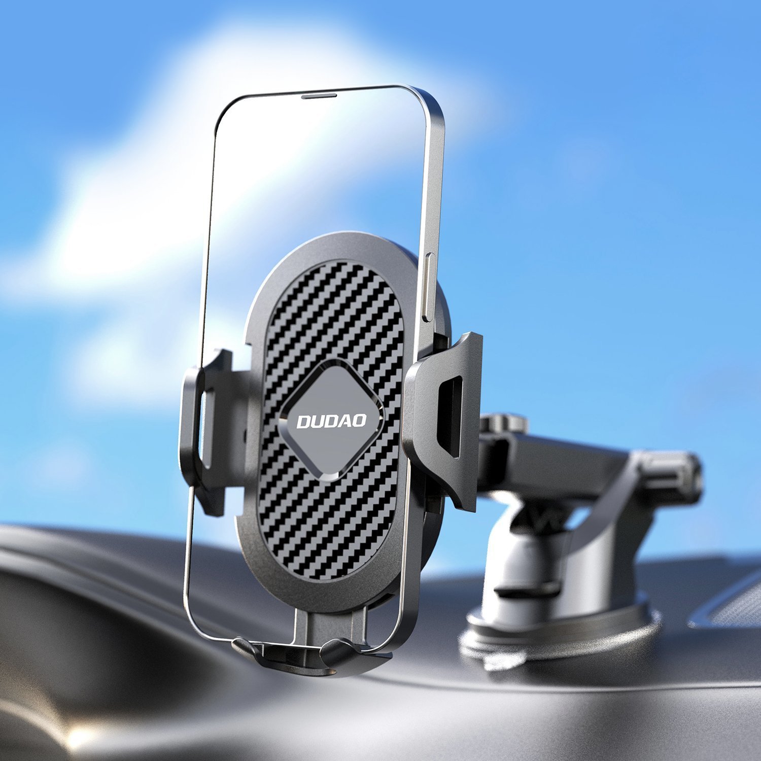 Dudao Dudao teleskopowy grawitacyjny uchwyt samochodowy na szybę deskę rozdzielczą czarny (new F2S black)