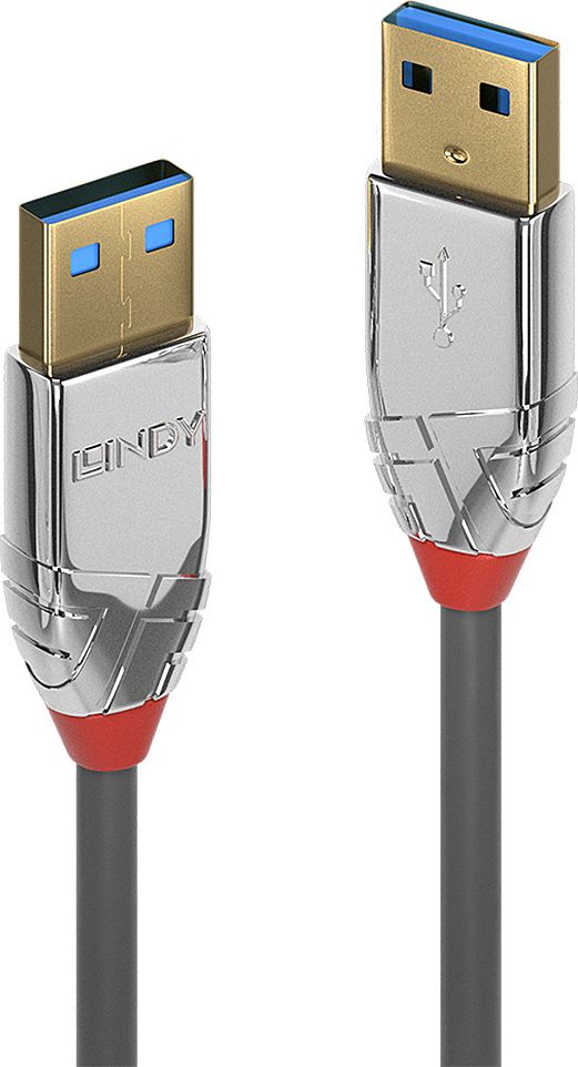 Kabel USB Lindy USB-A - USB-A 1 m Szary (36626)