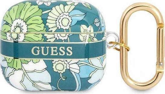 Guess Etui ochronne Flower Strap Collection do AirPods 3 zielone