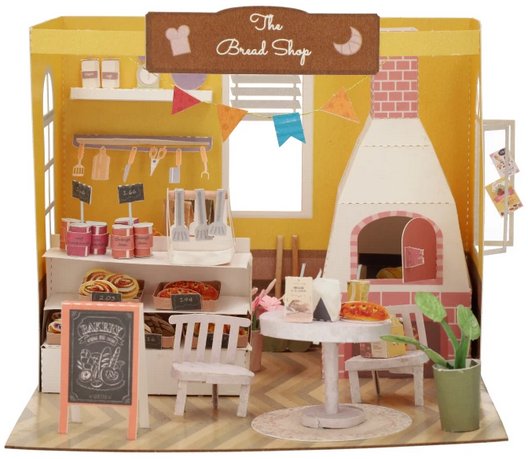 DIY MINIATUROWY DOMEK - PIEKARNIA | DIY | Puzzle 3D | Papierowa miniatura