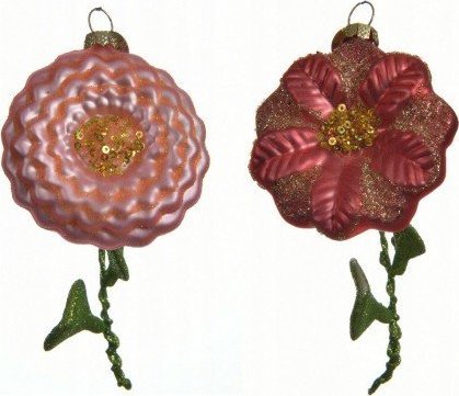 Kaemingk Bombka na choinkę szklana kwiatek 12,5 cm