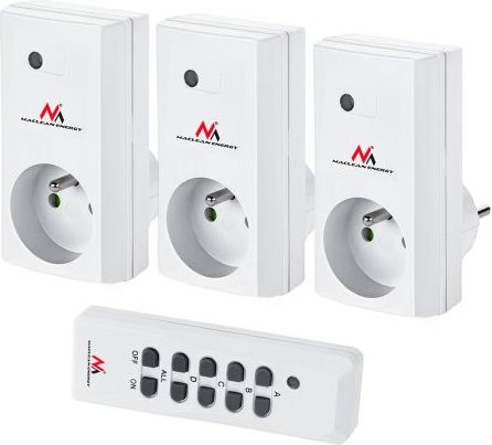 Maclean Gniazdka sieciowe wewnętrzne sterowane pilotem Maclean Energy MCE153 3 sztuki (MCE153)