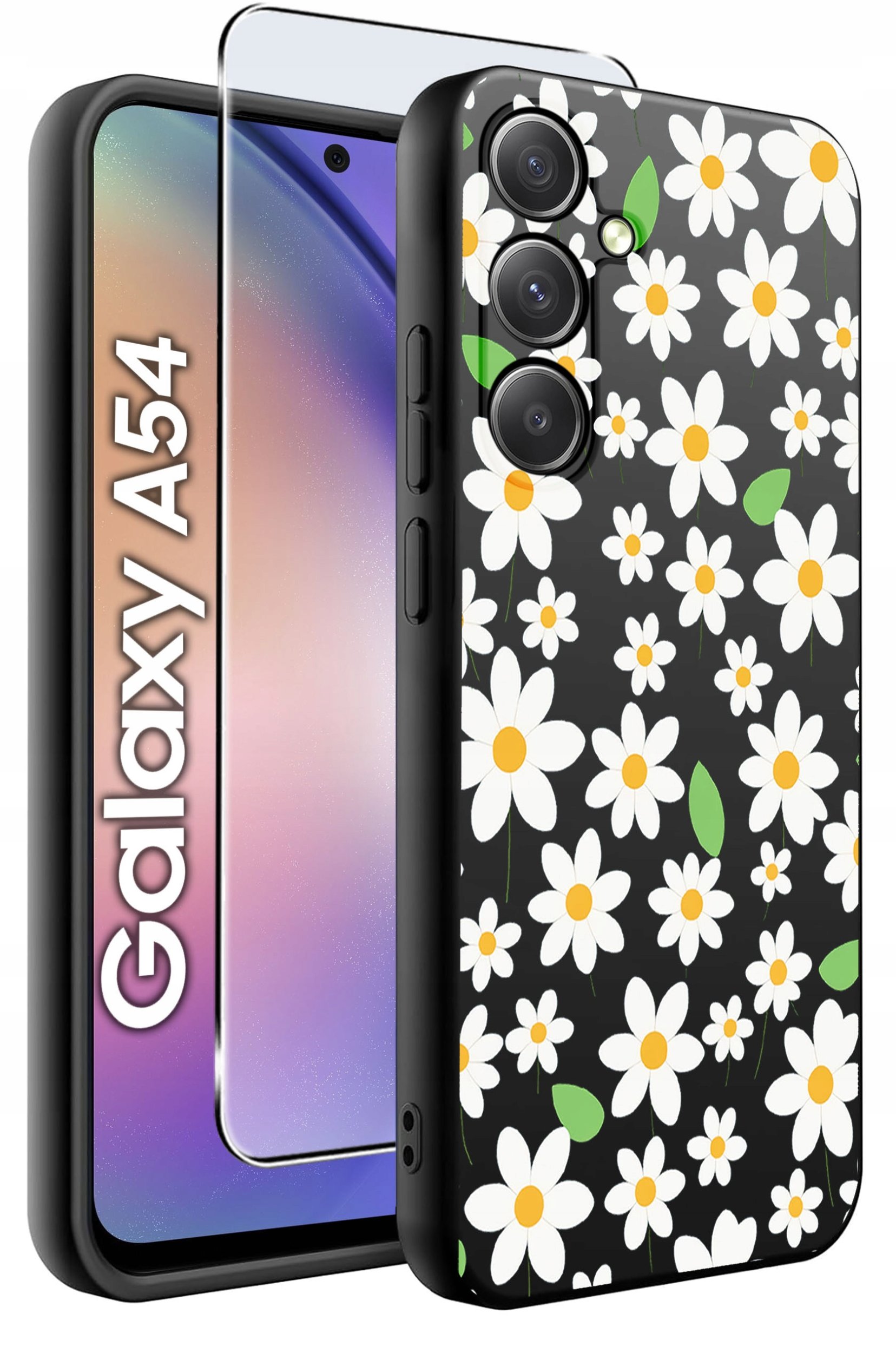 krainaGSM ETUI do Samsung A54 5G wzory | SILIKONOWE MATT CASE + SZKŁO 9H