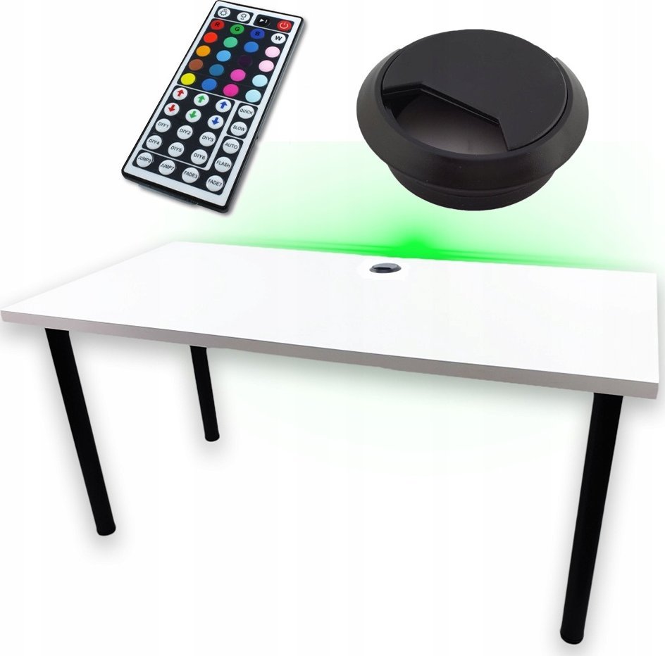BIURKO GAMINGOWE BIAE LED PRZEPUST PRODUCENT