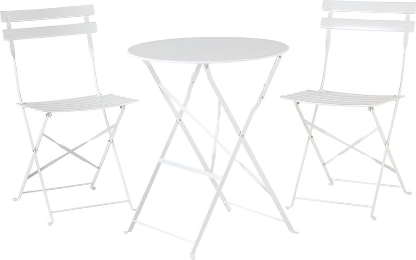 Shumee Zestaw mebli balkonowych metalowy biały FIORI