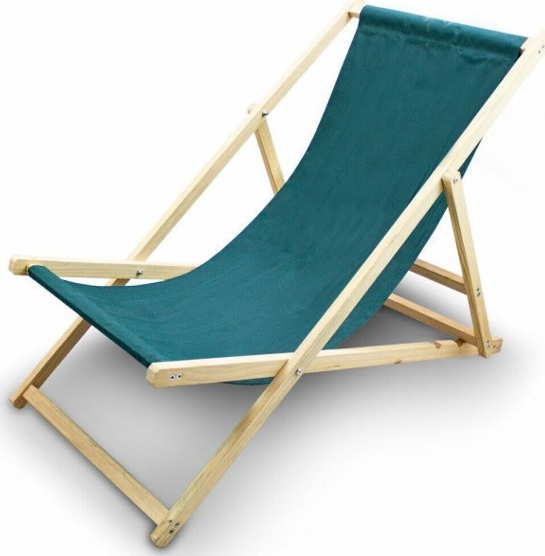 Bituxx LEŻAK PLAŻOWY OGRODOWY DREWNIANY SKŁADANY REGULOWANY ZIELONY