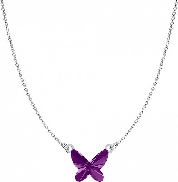 Radziszewska Jewellery Naszyjnik Srebrny z Kryształowym Motylem 925 Prezent DEDYKACJA GRATIS