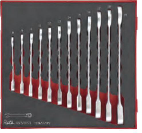 Teng Tools Zestaw kluczy płasko-oczkowych z grzechotką 8-19mm 12szt. (238270102)