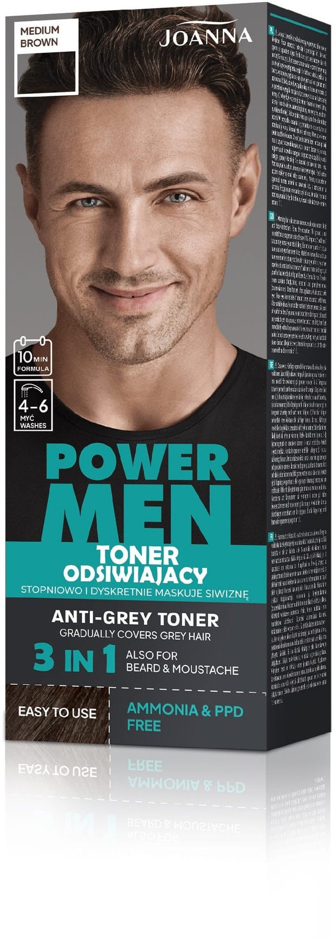 JOANNA Power Men Toner odsiwiający 03 Medium brown 80 g