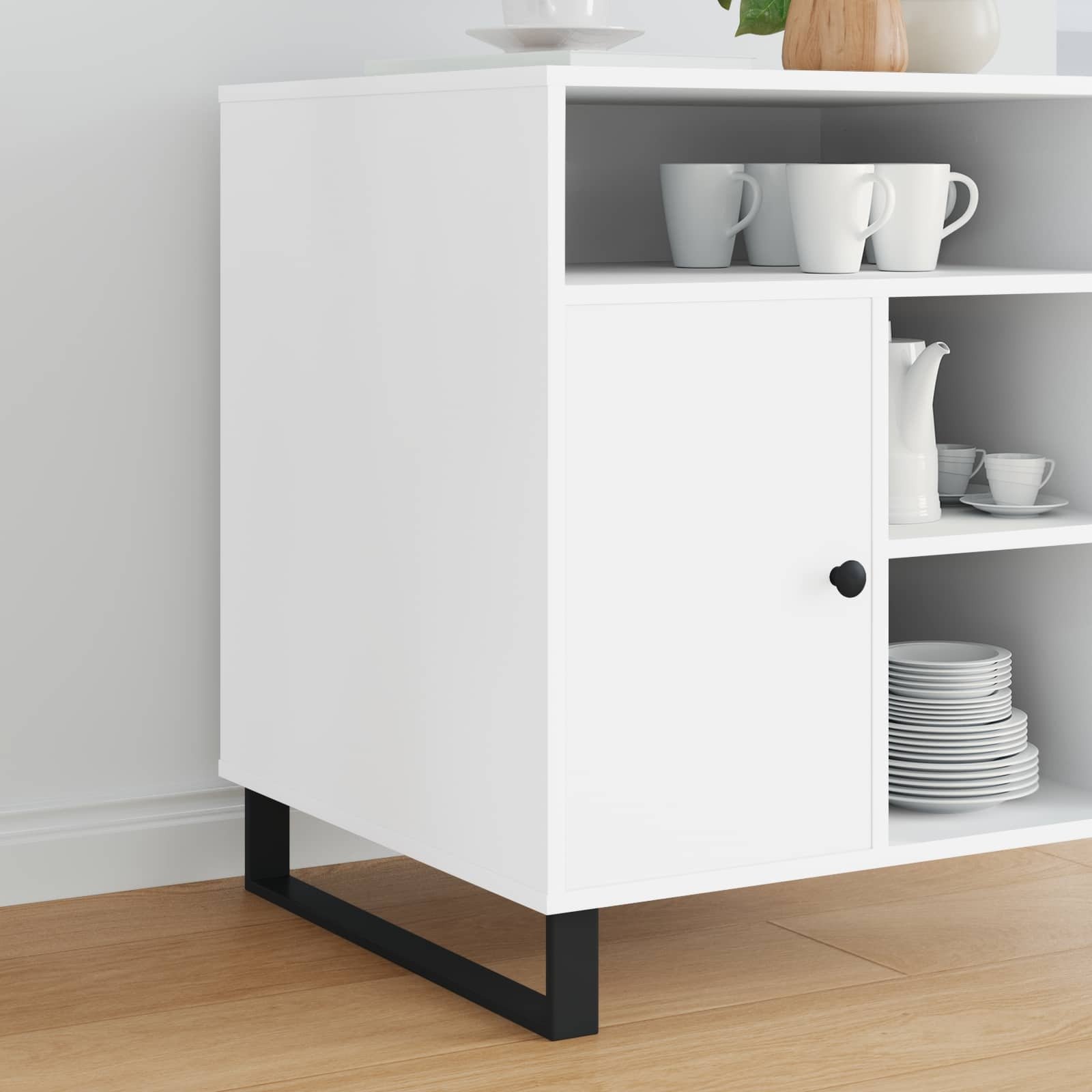 vidaXL Nóżki meblowe 12 pcs Czarny 54,6 x 4 x 10 mm Żelazo