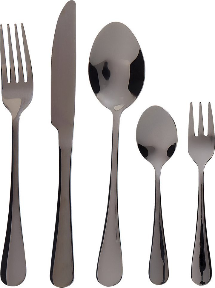 Beliani Zestaw sztućców 30 elementów czarny FUSILLI