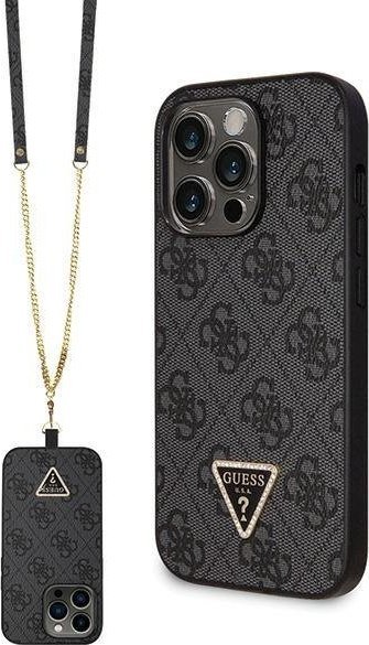 Guess Etui GUHCP14LP4TDSCPK Apple iPhone 14 Pro hardcase Crossbody 4G Metal Logo czarny/black
