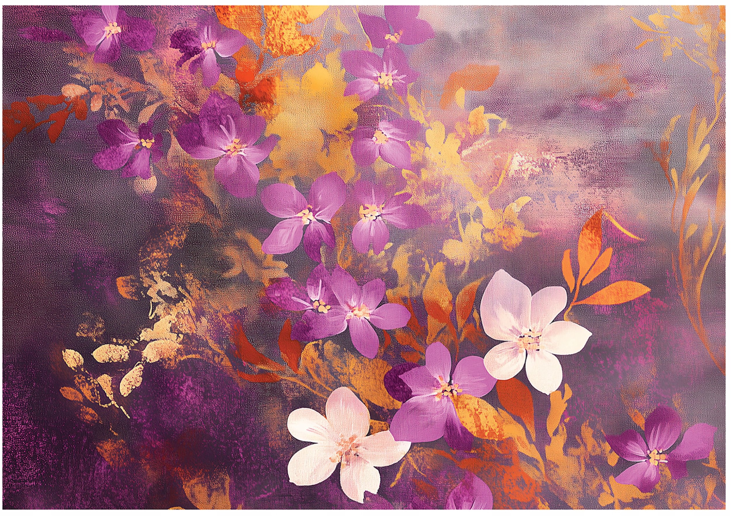 Fototapeta Kwiaty Różowe Złoty Sypialnia Salon Tapeta Flizelina 350X250